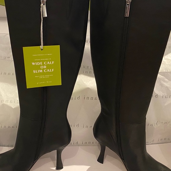 NWT Gianni Bini Black Lennoxe Leather Tall Boot Size 8.5 - Picture 3 of 8